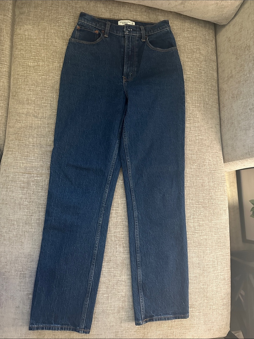 Abercrombie & Fitch Women's Straight-Leg Jeans - Dark Blue